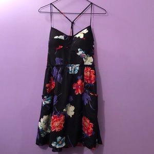 American Eagle black flowered skater sundress
